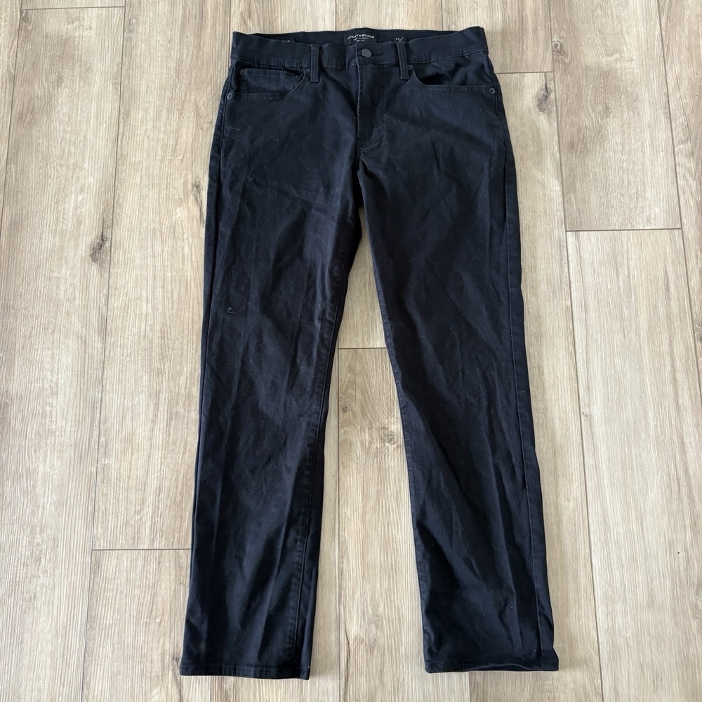 Lucky Brand 121 Slim Straight Mens 32x30 Black Jeans Denim Cotton Blend